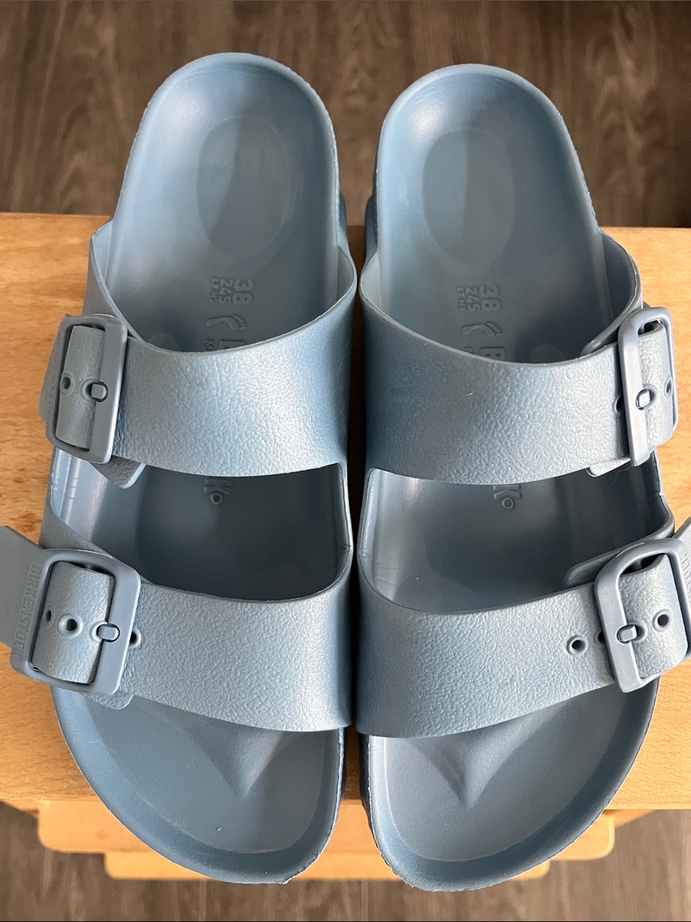Birkenstock Women's Double Strap Slide Sandals in Light Blue